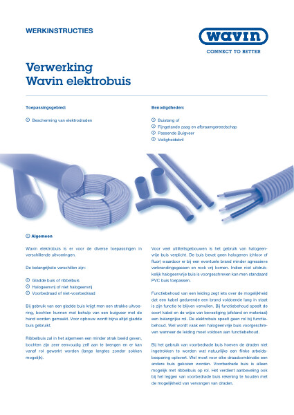 Werkinstructie Verwerking Wavin elektrobuis