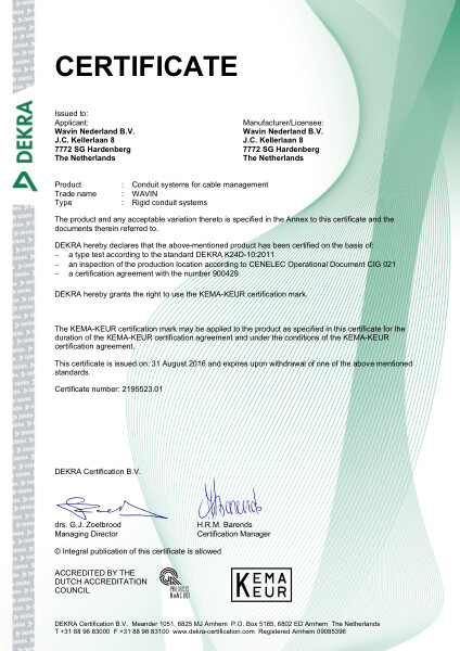 Certificaat KEMA-KEUR 2195523.01 PVC VSV elektrobuizen (star)