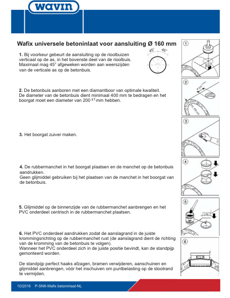 Plaatsingsvoorschriften Wafix betoninlaat