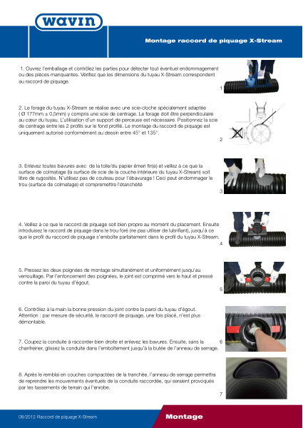 Prescription de pose Montage raccord de piquage X-Stream