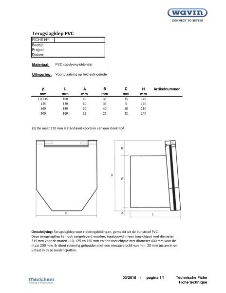 PVC terugslagklep / Clapet antiretour 