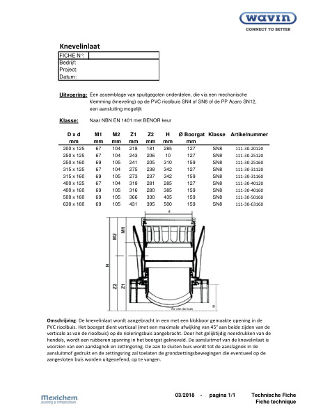 PVC knevelinlaat / PVC raccord de piquage