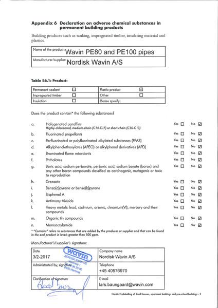 Nordic Ecolabelling – Wavin PE80 and PE100 pipes