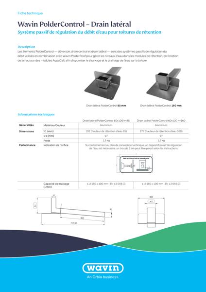 Wavin Polder Control Side drain Product data sheet FR
