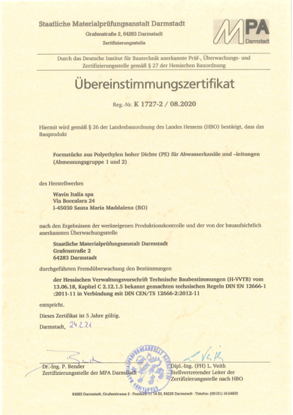 Formstücke aus PE  DIN EN 12666-1_DE_ S.M. Maddealena WIT_2021-03