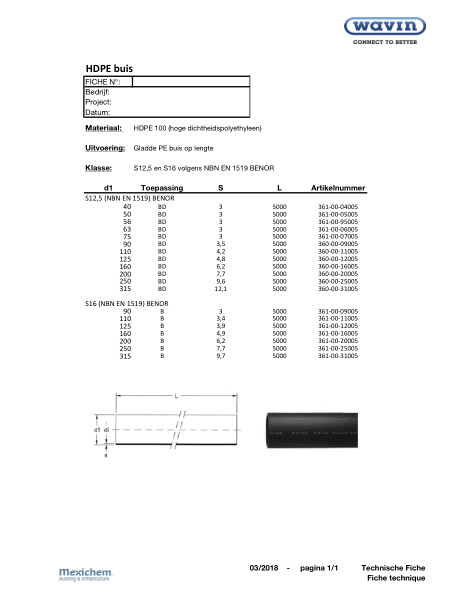 HDPE Buis / tuyau HDPE 