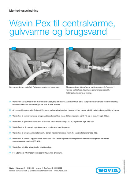 Wavin Pex til centralvarme, gulvvarme og brugsvand