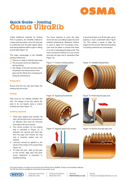 Quick Guide - Jointing - Osma UltraRib