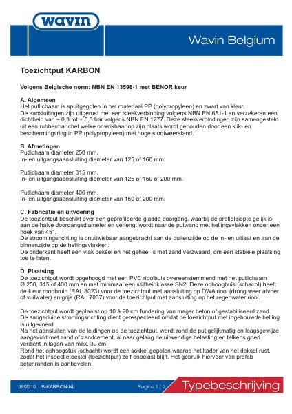 Bestektekst toezichtput KARBON