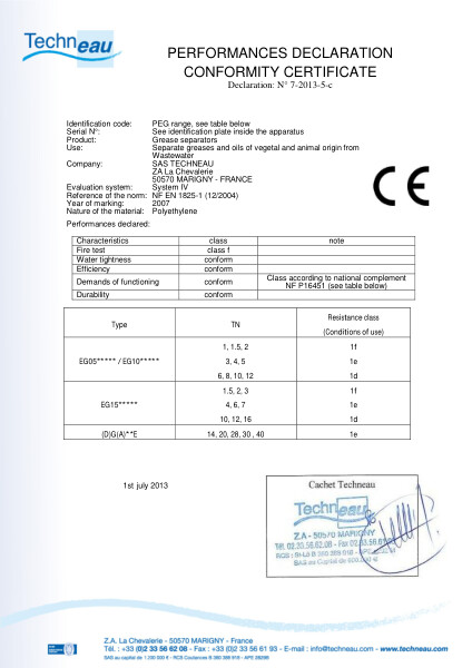 DOP EN - 7-2013-5-c - Grease separators PEG range