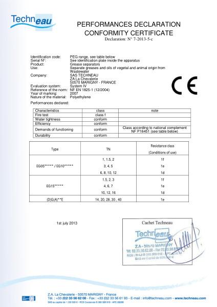 DOP EN - 7-2013-5-c - Grease separators PEG range