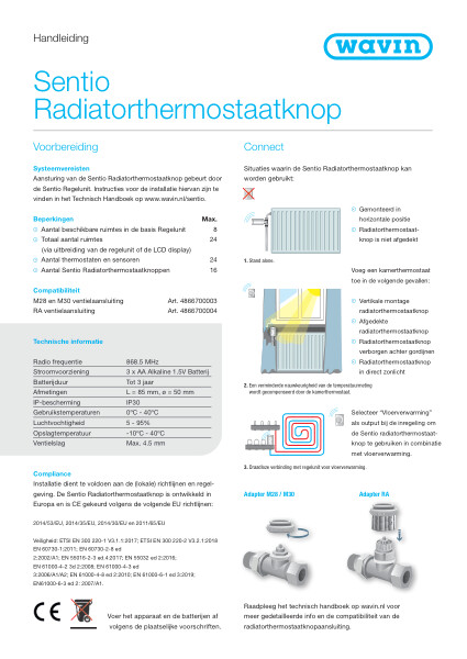 210507 Handleiding Sentio Radiatorthermostaatknop WNL - FINAL