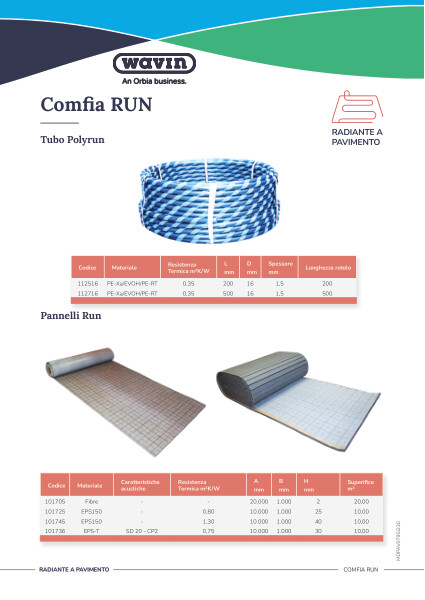 Scheda tecnica Comfia RUN