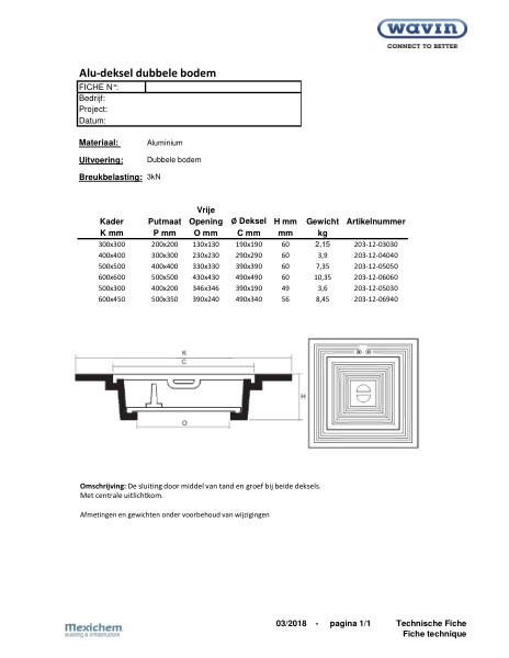 dubbele bodem /double fond A=15kN