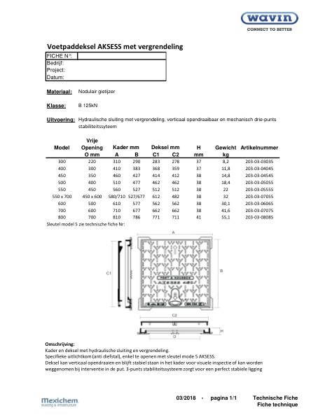 Voetpaddeksel AKSESS met vergrendeling / Couvercle de trottoir verrouillé