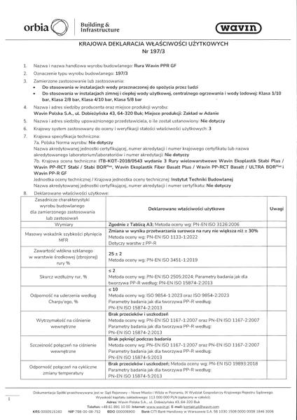 KDWU 197/3 Rura Wavin PPR_GF