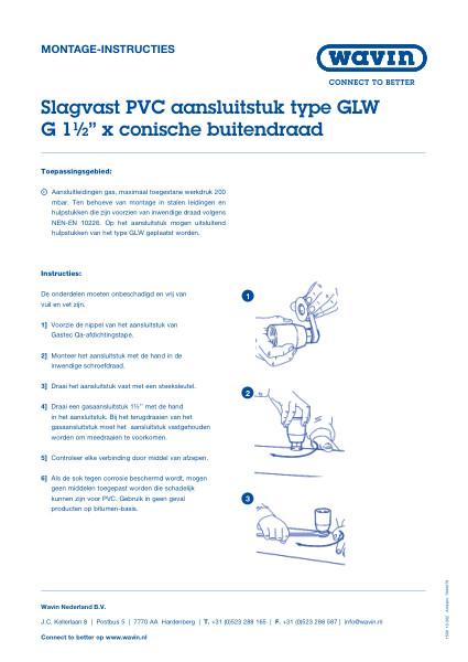 Montage-instructie slagvast PVC aansluitstuk type GLW