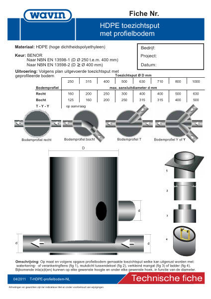 Technische fiche HDPE profielbodem / Fiche technique fondprofilé