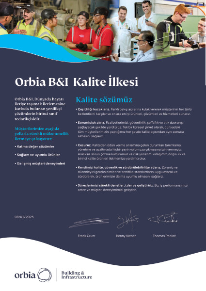 Orbia B&I Kalite İlkesi