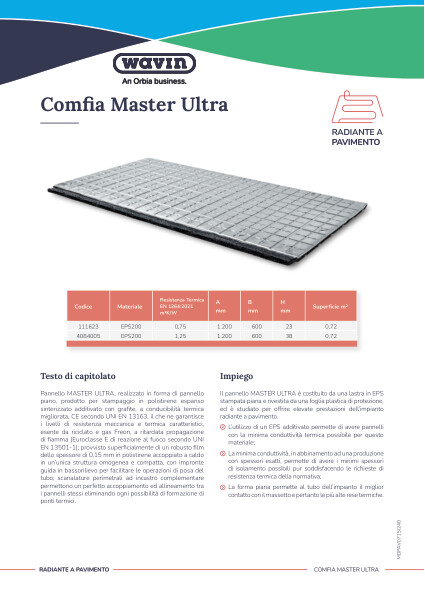 Scheda tecnica Comfia Master Ultra