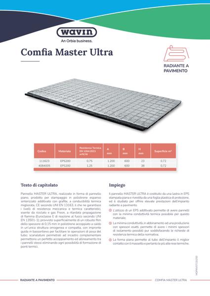 Scheda tecnica Comfia Master Ultra