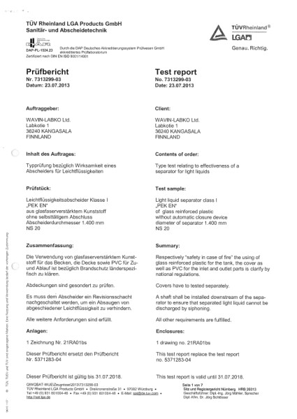 Testitulos - PEK NS20 class II Test report PDF