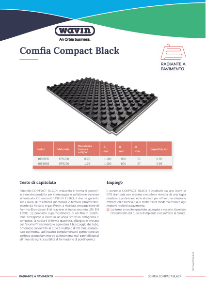 Scheda tecnica Comfia Compact Black