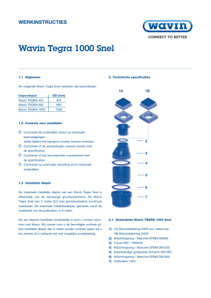 Werk instructie Tegra 1000 Snel