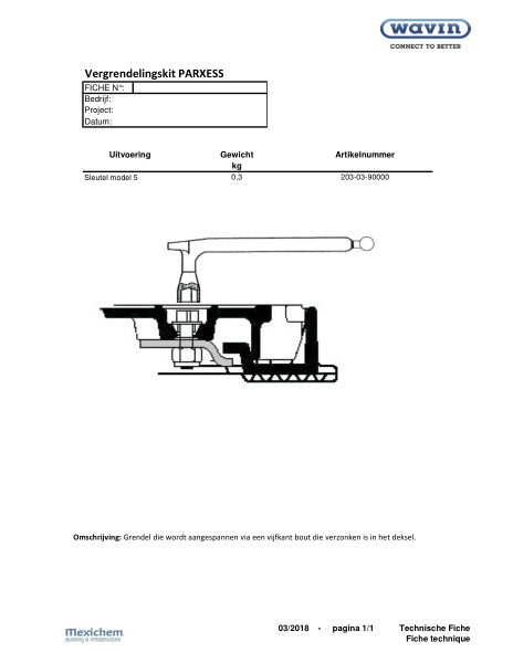 PARXESS vergrendelingskit / Dispositif antivol 