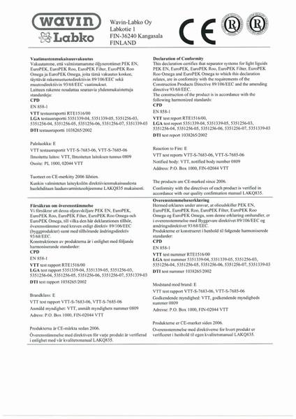 Atitikties deklaracija - Lietaus nuotekų PEK AD -ENG