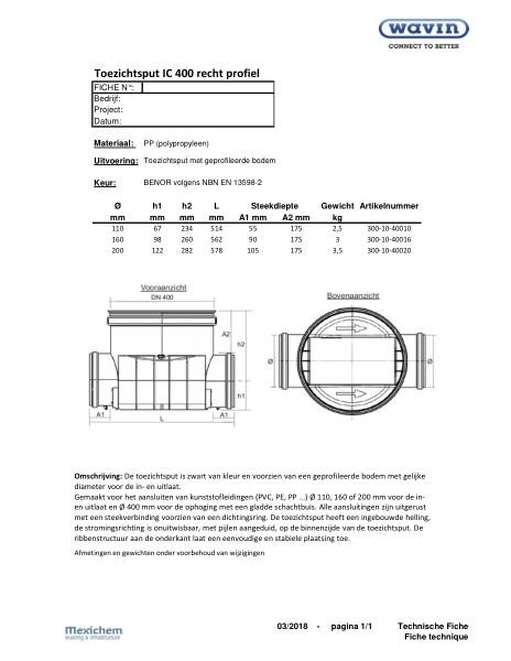 Toezichtput IC400 recht / chambre de visite droit 