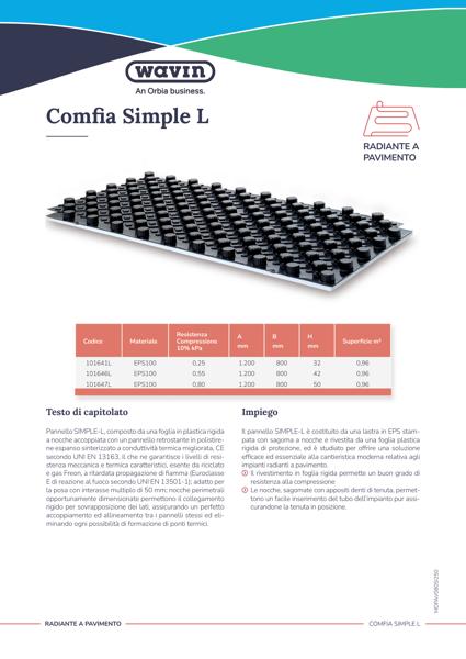 Scheda tecnica Comfia Simple L