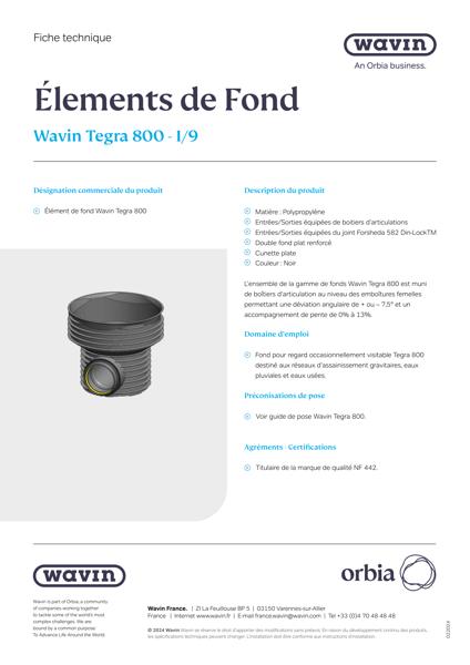 Fiche Technique Wavin - Elements de fond Tegra 800
