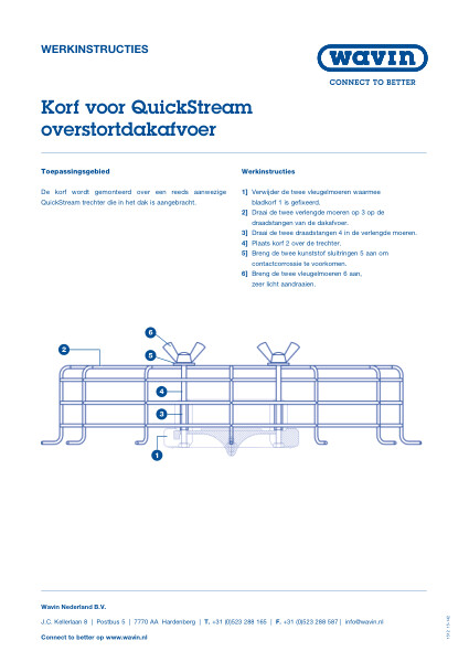 Montage-instructie korf QuickStream overstortdakafvoer