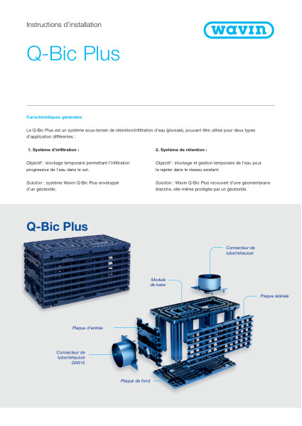 Instructions d’installation Q-Bic Plus