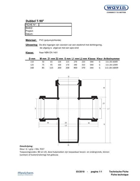 PVC dubbel T90° / PVC double T 90° 