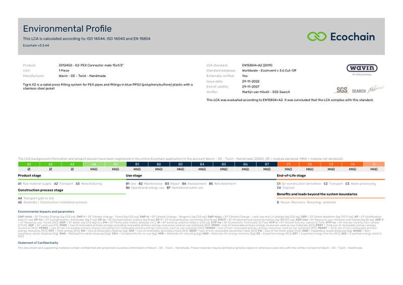 Wavin - DE - Twist - Handmade-3012450 - K2-PEX Connector male 15x12-2020-environmental-profile 2023-01-17 1421
