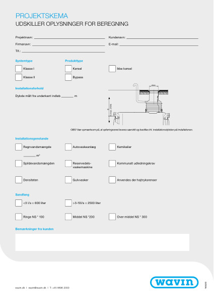 Projektskema - Beregning af olieudskiller