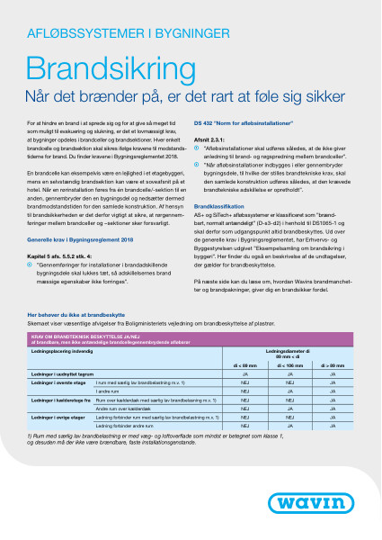 Datablad - Brandsikring i afløbssystemer