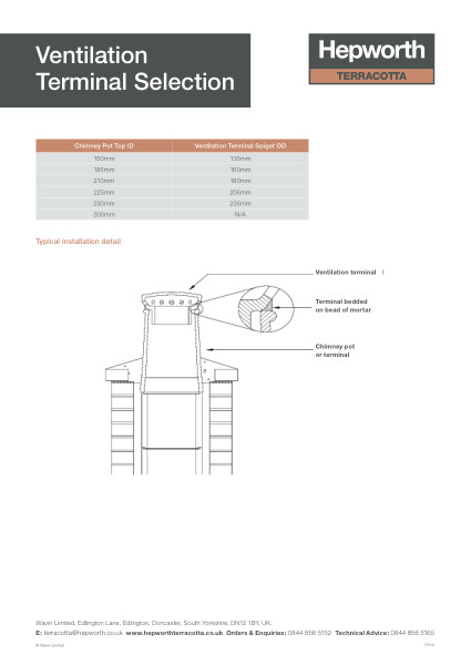 Data Sheet - Ventilation Terminal Selection