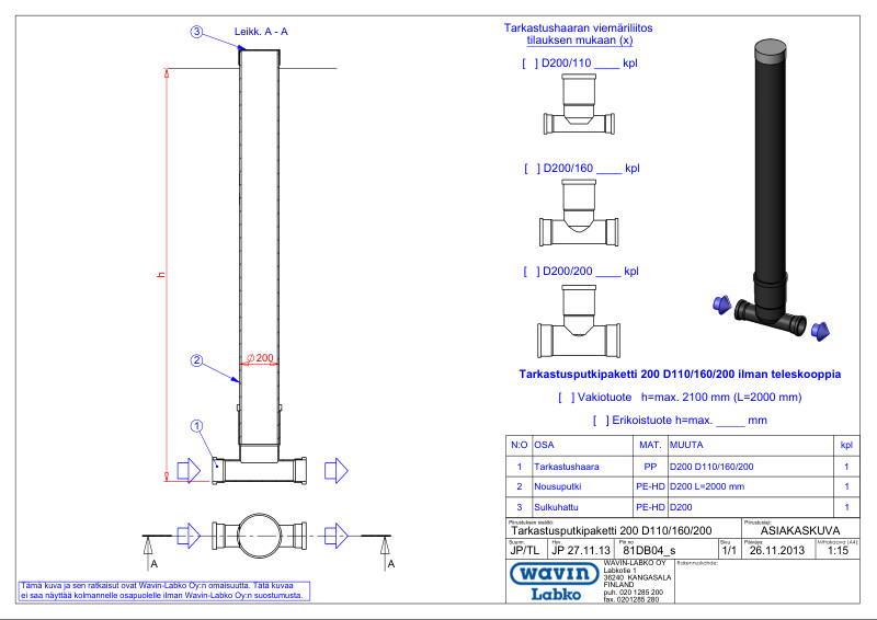 Tuotekuva Tarkastusputkipaketti 200 D110/160/200 PDF