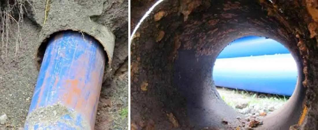 Trinkwasserleitung mit Berstlining verlegen in einem Stahlrohr