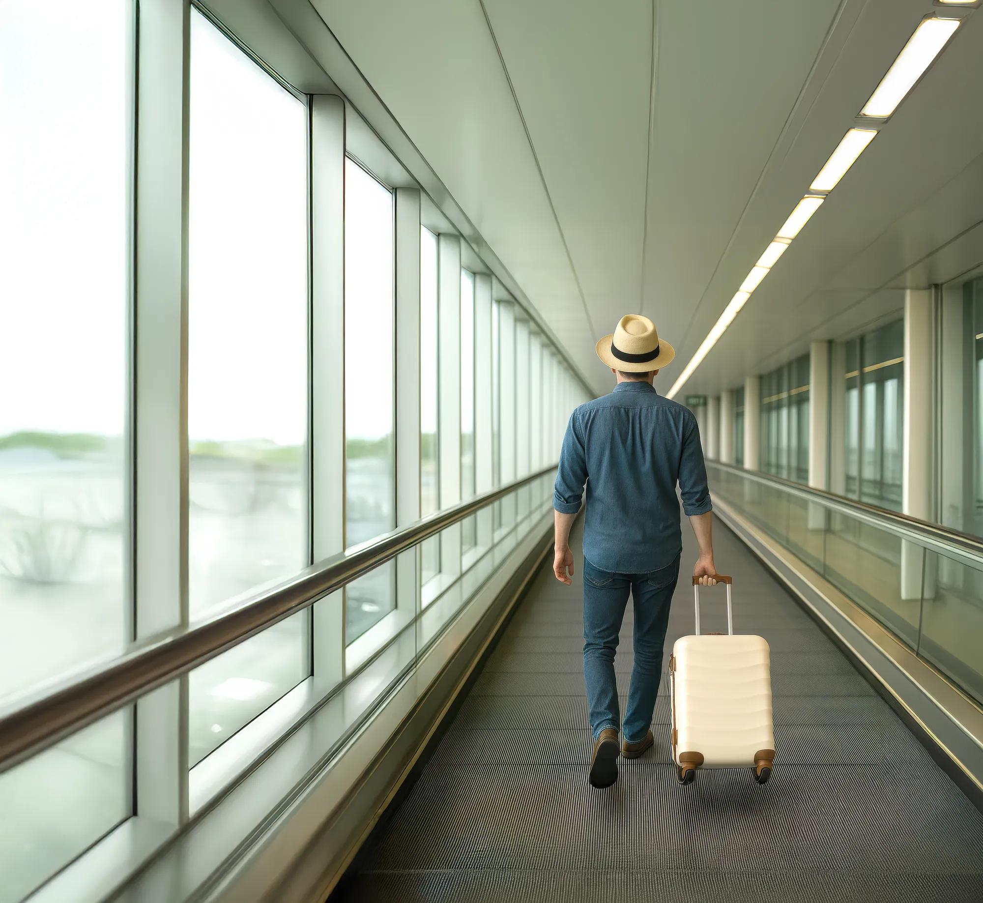 Image used for Refurbishment with Sentio campaign
Man walking with suitcase in airport