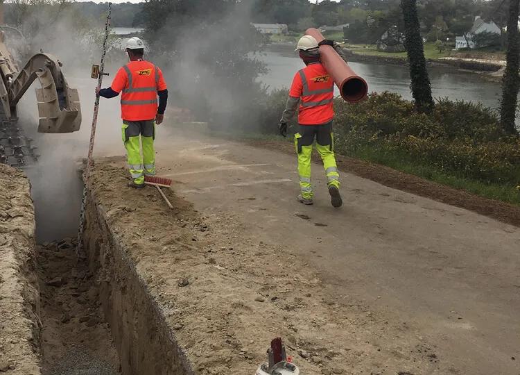 Création d’un réseau d’assainissement à proximité de la rivière Crac'h