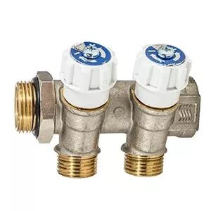 product visual Manifold 3/4"with valves x2 ports 1/2"