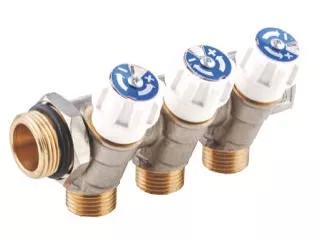 product visual Manifold 3/4"with valves x4 ports 1/2"