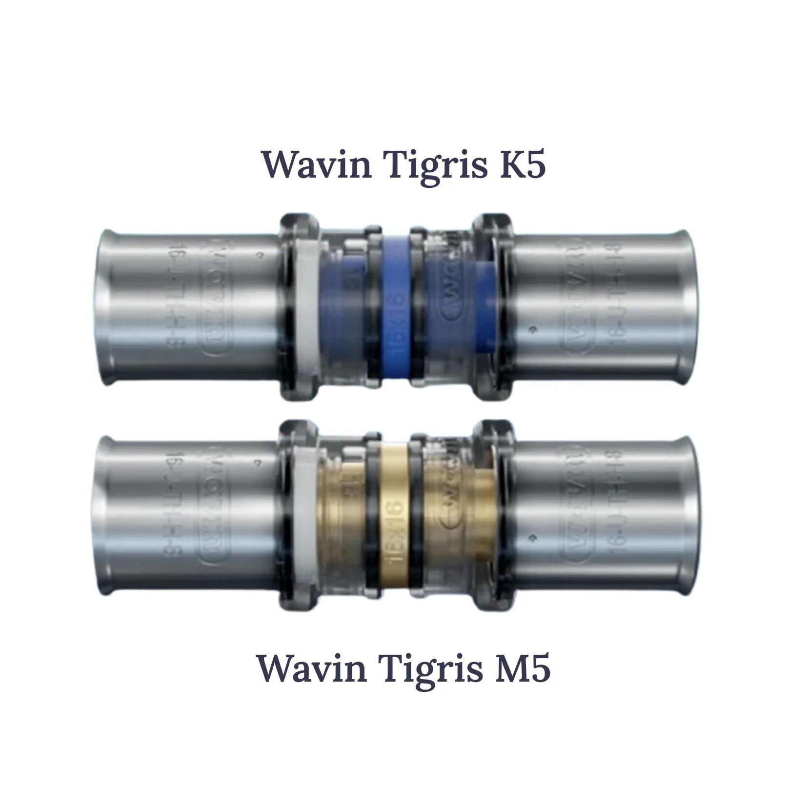 Raccordi a pressare per sistemi multistrato Wavin Tigris K5 e Wavin Tigris M5