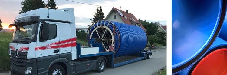 Trinkwasserrohre auf Jumbotrommel