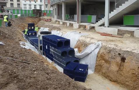 Bassins d'infiltration des eaux pluviales pour le stade Jean Bouin