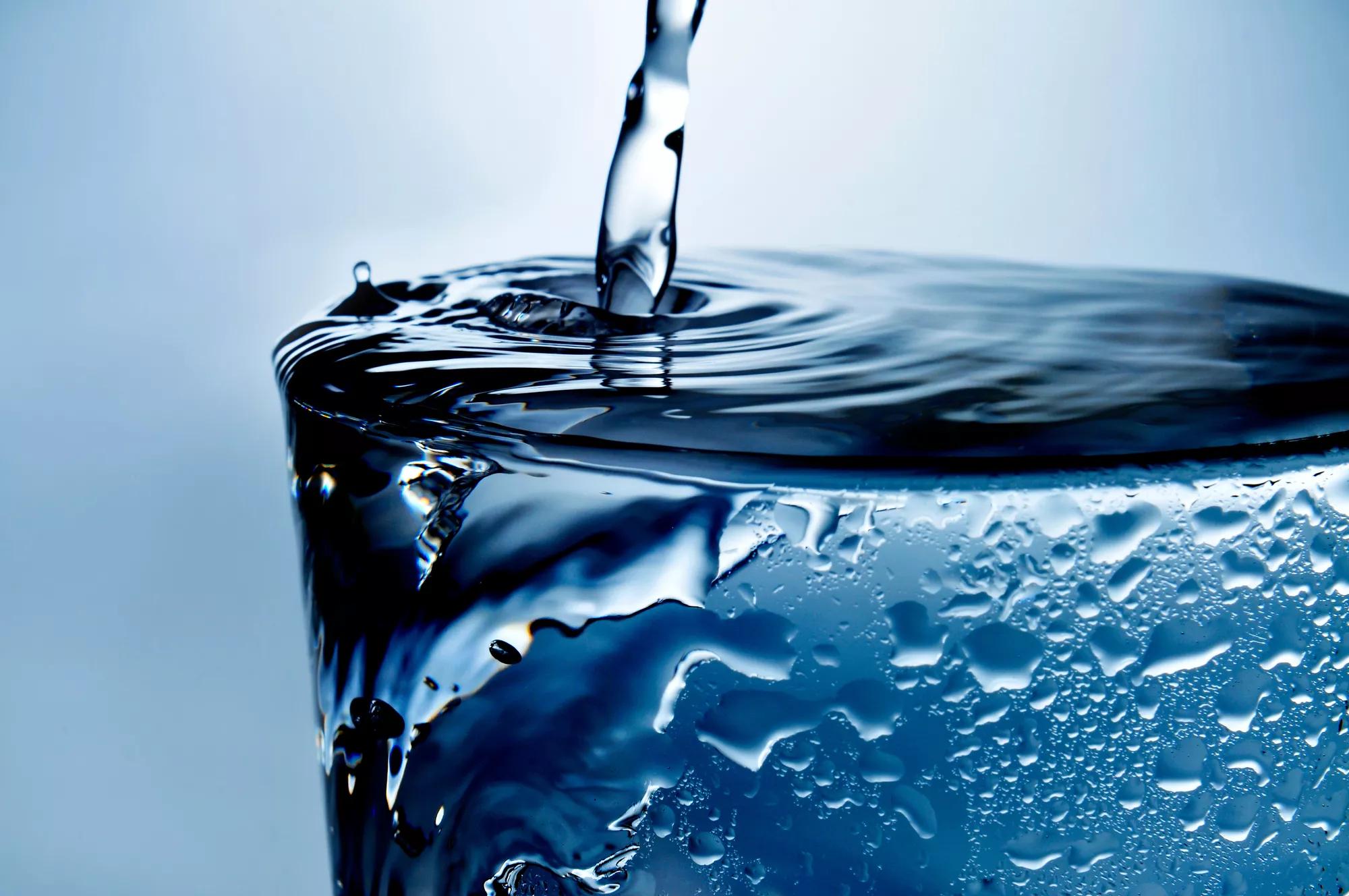 closeup of a refreshing glass of water